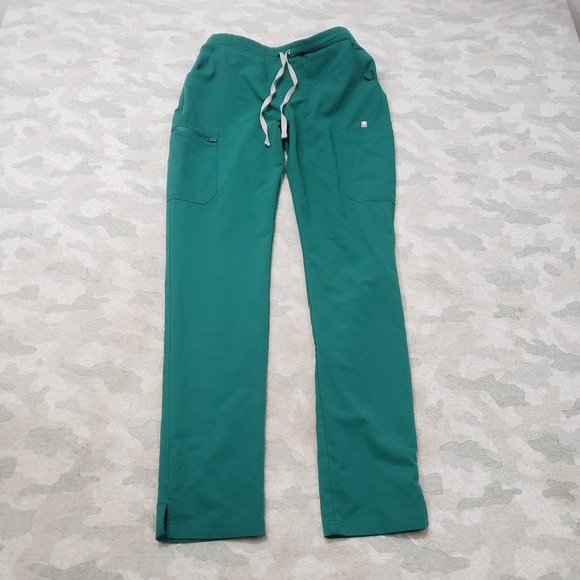 Figs Pants - Figs Scrub Bottoms Womens Small Green Yola Skinny Medical Pockets Drawstring